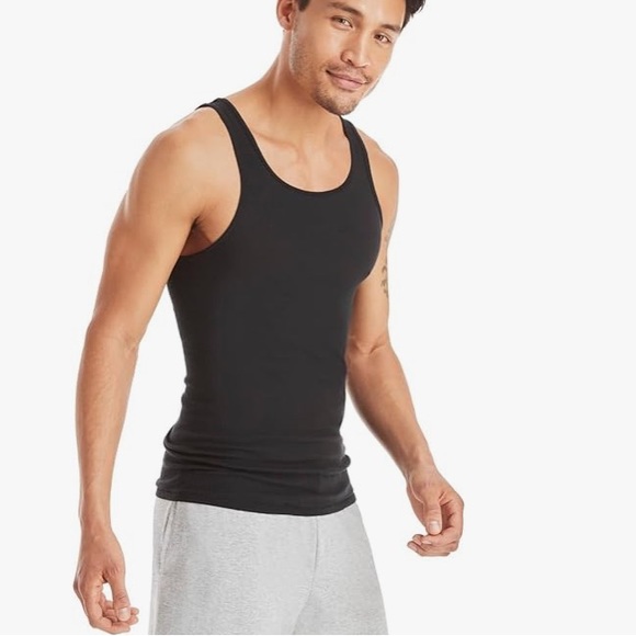 Hanes Men’s Ribbed Tank, Cotton Undershirt Tank - Picture 7 of 10